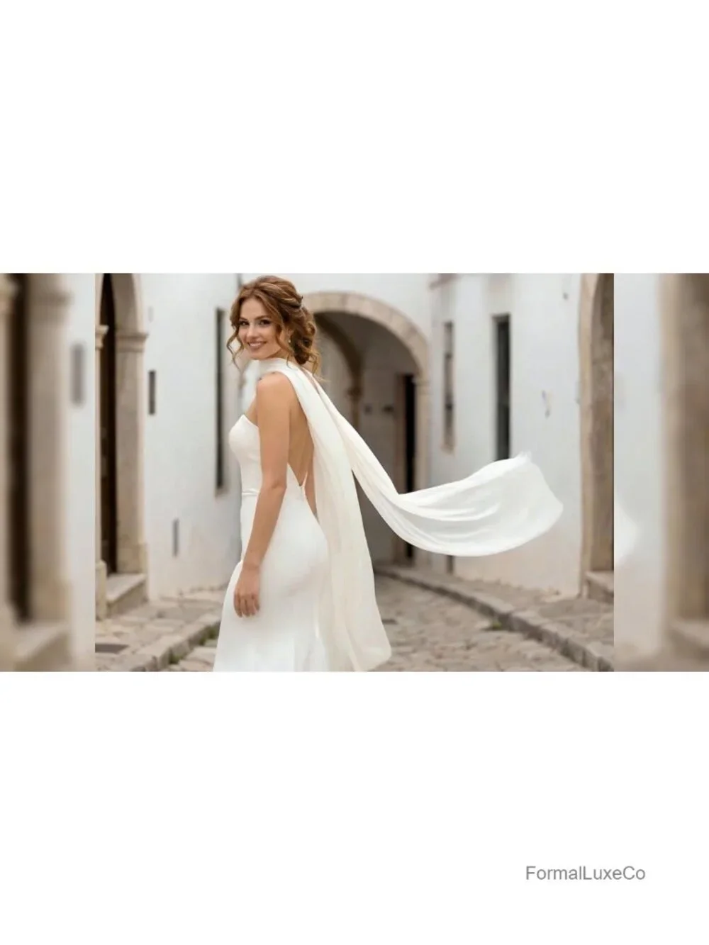 Chiffon Bridal Long Scarf Wrap for Wedding Ceremony Evening Shawl